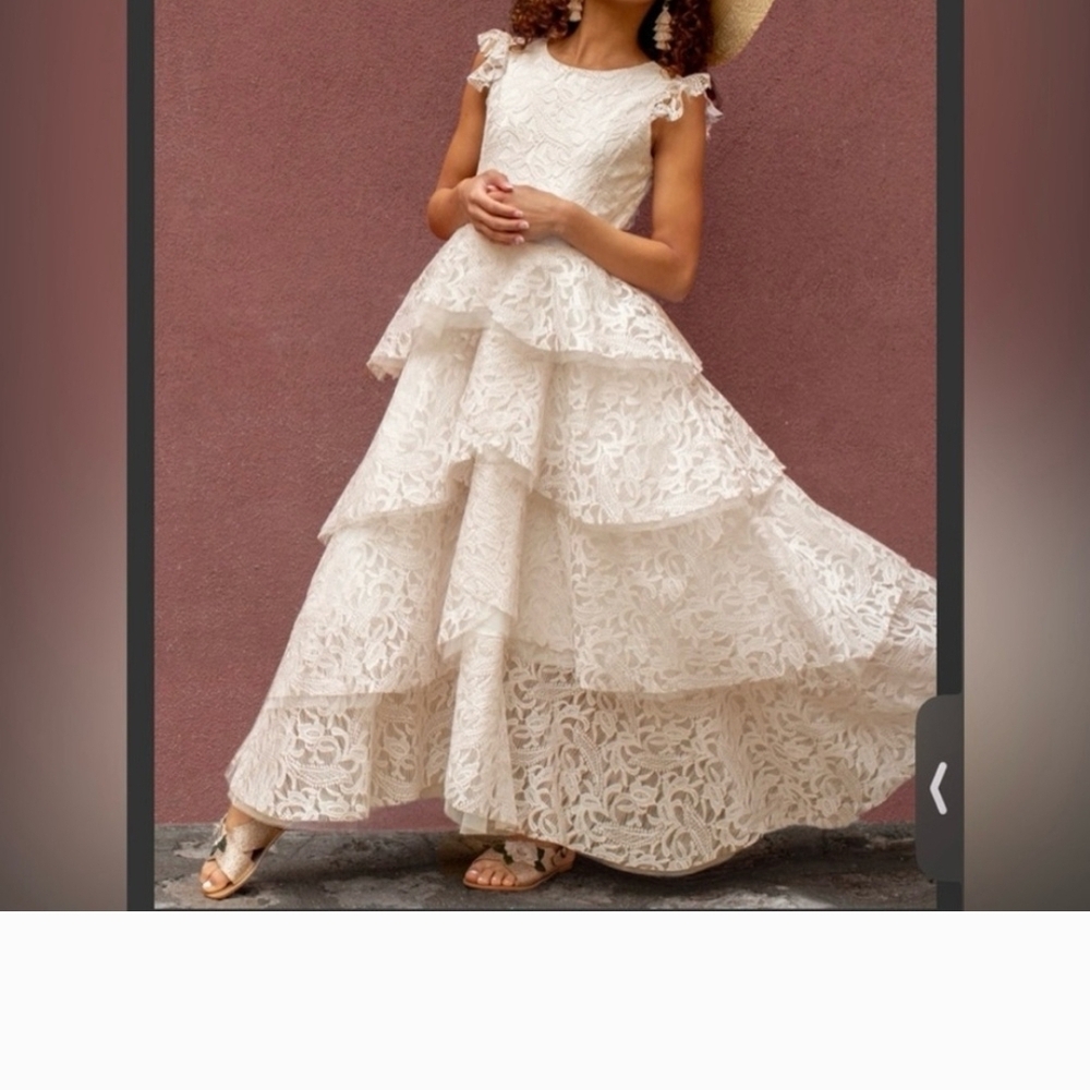 Elegant Lace Tiered Kids Dress